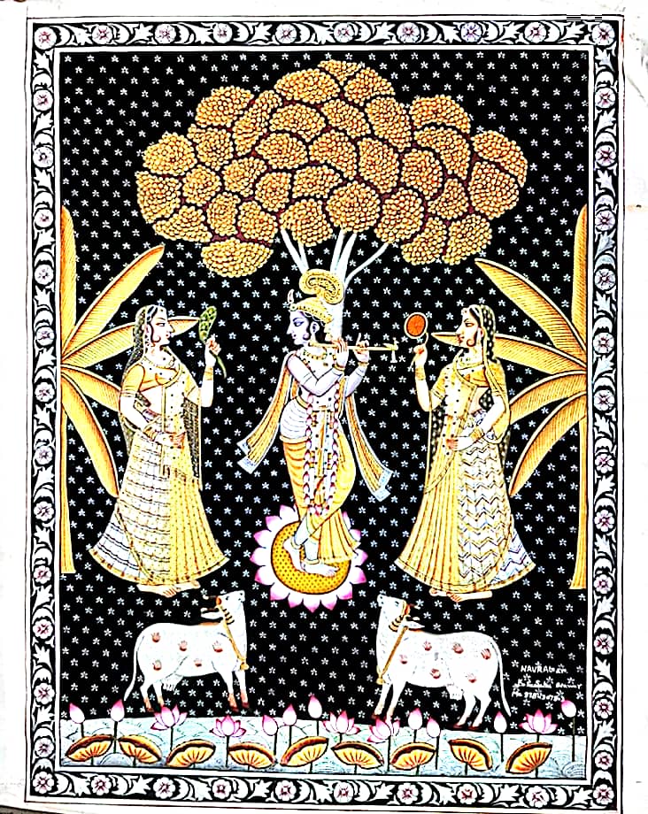 श्री कृष्ण बंसीवादन पिछवाई