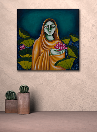 Lady with The Flower (₹ 20,000.00)